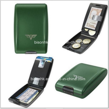 Presentes de Ano Novo Metal Card Case, Multi Function Card Case